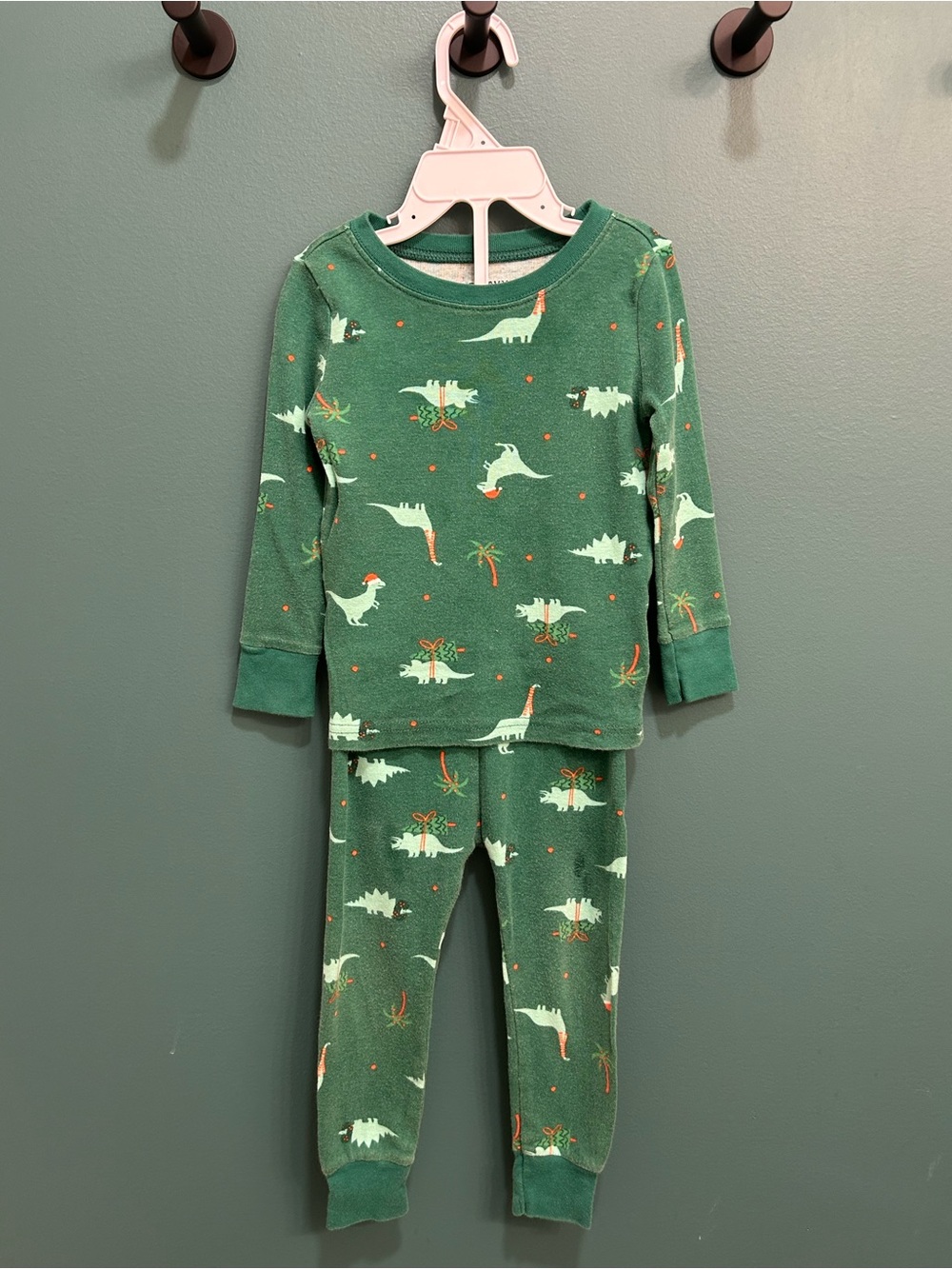 Christmas Dinosaur Print Pajama Set